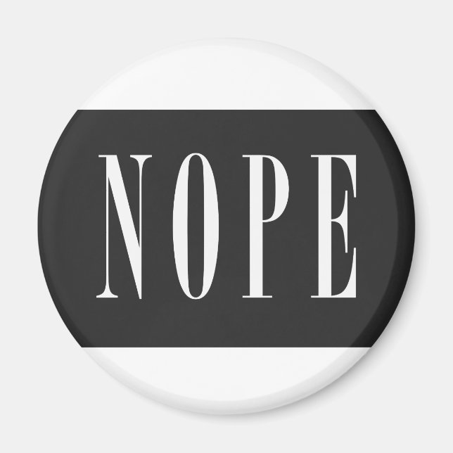 Imã NOPE - Caixa Preta Branca (Frente)