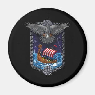 Imã Nórdico Viking Ship Raven