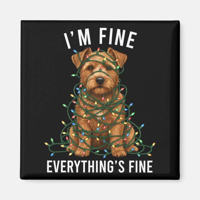 Imã Norfolk Terrier Christmas I'm Fine Everything Is F (Frente)