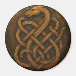 Imã Norse Wolf Sigil - Viking Rune Art na Pedra Negra