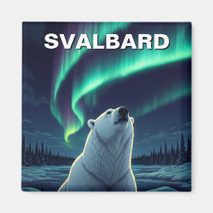 Imã Norte do Urso Polar ilumina Svalbard Noruega