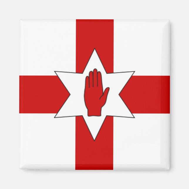 Imã Norte Ireland Magnet - Star & Hand on Cross (Frente)