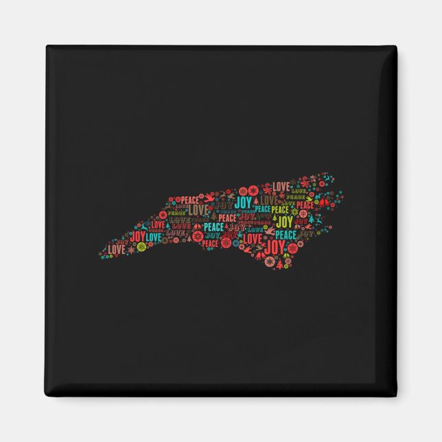 Imã North Carolina Happy Holidays  (Frente)