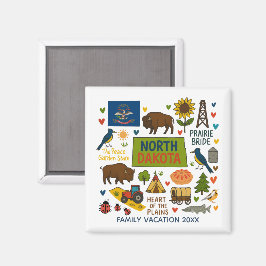 Imã North Dakota Family Trip Keepsake Personalized