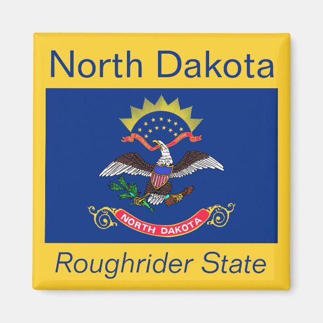 Imã North Dakota Flag Magnet (Frente)