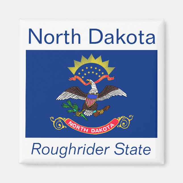 Imã North Dakota Flag Magnet (Frente)