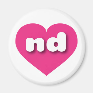 Imã North Dakota Hot Pink Heart - Amor