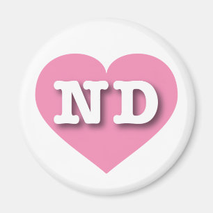 Imã North Dakota Pink Heart - Big Love