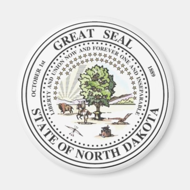 Imã North Dakota State Seal (Frente)