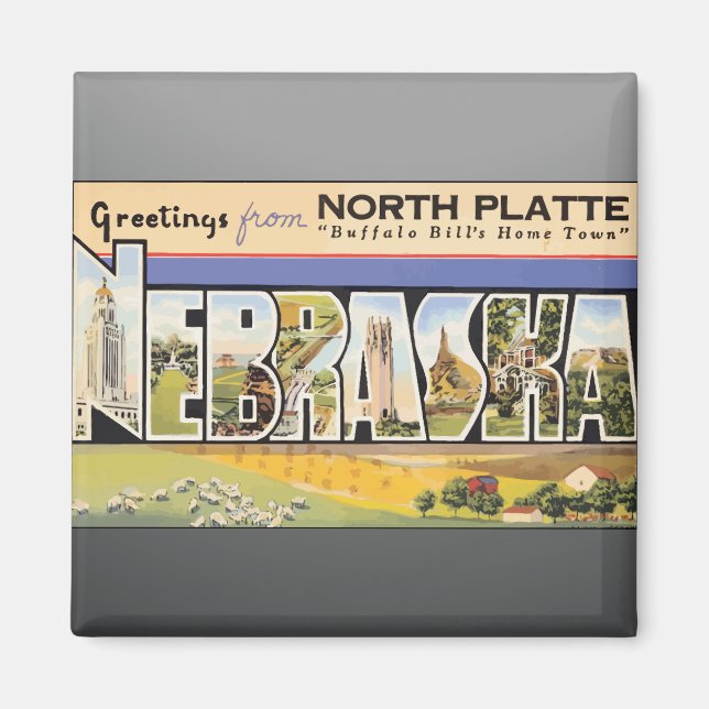 Imã North Plate "Buffalo Bill'S Home Town", Nebraska,  (Frente)