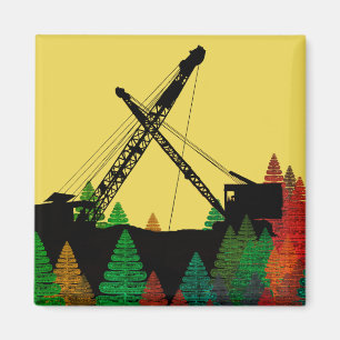 Imã Northwest Crane and Shovel OPERANDO arte de ENGENH