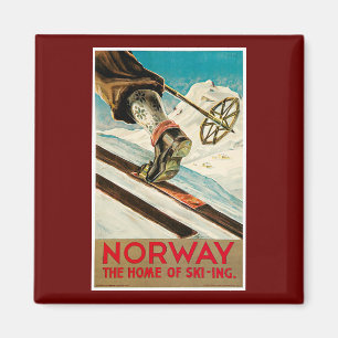 Imã Noruega a casa do poster das viagens vintage do