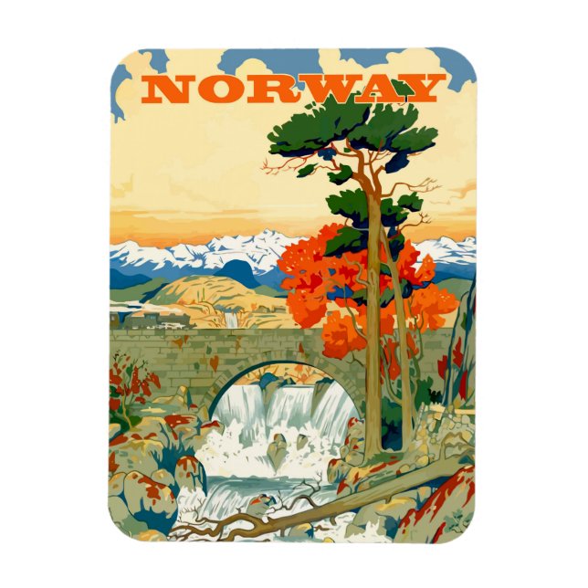 Ímã Noruega, cascata debaixo da ponte, (Vertical)