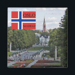 Imã Noruega Escandinávia Oslo Vigeland viagem souvenir<br><div class="desc">Noruega Escandinávia,  Oslo Vigeland Park,  bandeira norueguesa,  viagem souvenir</div>