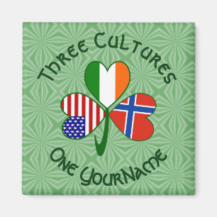 Imã Norueguês Irlandês de Shamrock Personalizado