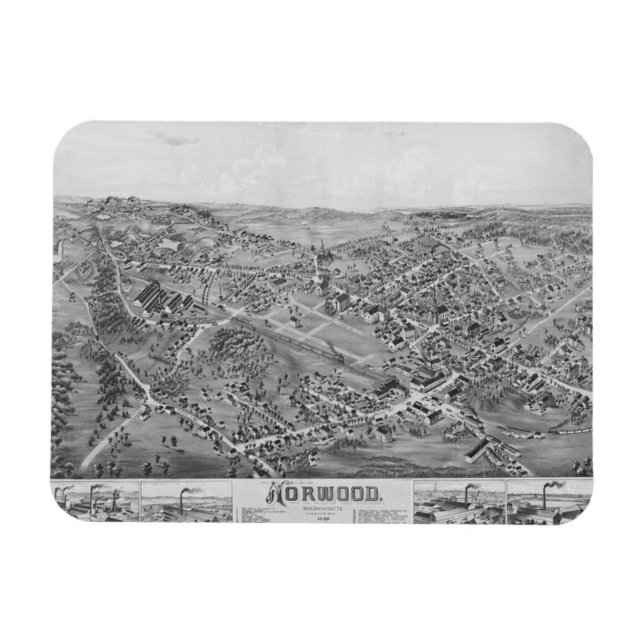 Ímã Norwood, MÃE Vintage Map 1882 (Horizontal)