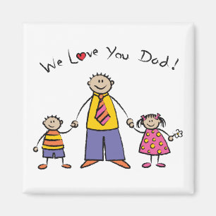 Imã Nós amamo-lo dia dos pais feliz da família dos