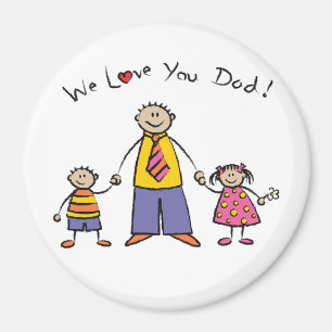 Imã Nós Amo-Te Pai Cartoon Family Feliz Dia de os pais