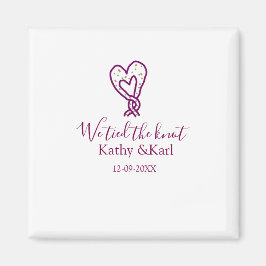 Imã Nós atamos o nó rosa coração nós nome data romant