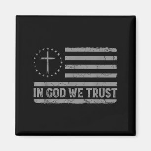 Imã Nós Confiamos Em Deus Jesus Cruz Bandeira EUA Fé R