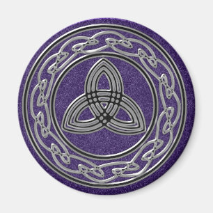 Imã Nós e trindade celtas metálicos de prata da roda