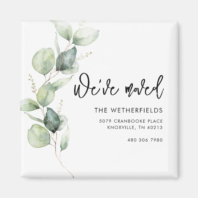 Imã Nós nos mudamos Endereço de devolução da Eucalyptu (Frente)