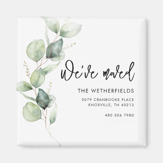 Imã Nós nos mudamos Eucalyptus Moving Endereço de Reto (Frente)