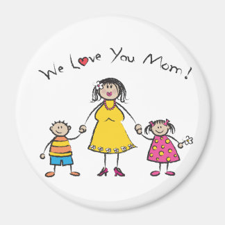 Imã Nós Te Amo Mãe Família Cartoon Feliz Dia de as mãe