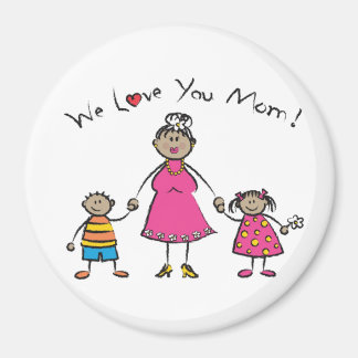 Imã Nós Te Amo Mãe Família Cartoon Feliz Dia de as mãe