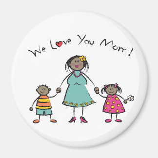 Imã Nós Te Amo Mãe Família Cartoon Feliz Dia de as mãe