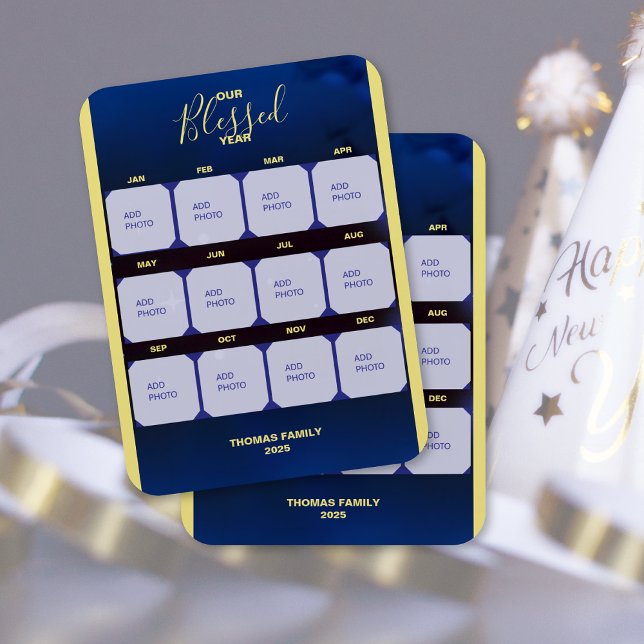 Ímã Nossa Bênção Foto de Feriado de Ano (Our Blessed Year Holiday Photo Magnet (front, multiple shown))