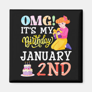 Imã Nossa é meu aniversário em 2 de janeiro Menina Fof