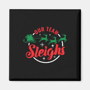 Imã Nossa Equipe Derruba o Natal Família Pijama Xmas F