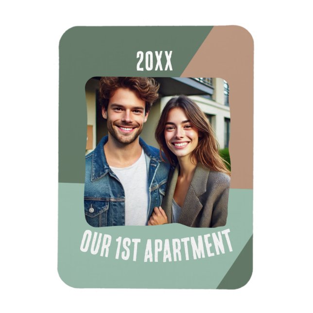 Ímã Nossa Foto Personalizada do Primeiro Apartamento (Vertical)