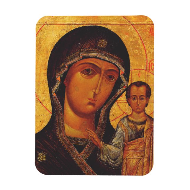 Ímã Nossa Senhora do Ícone Ortodoxo de Kazan (Vertical)