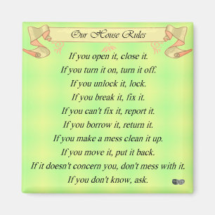 Imã Nossas regras da casa