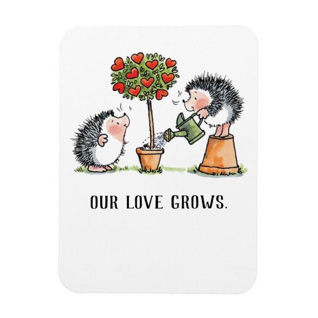 Ímã Nosso Amor Cresce Hedgehogs (Vertical)
