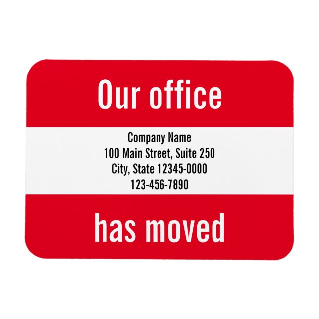 Ímã Nosso Escritório Mudou O Anúncio De Movimentação D (Horizontal)