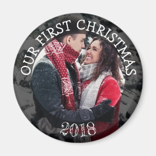 Imã Nosso ímã personalizado primeiro Natal do lembre