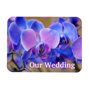 Ímã Nosso Magnete de Orquídea Azul e Rosa de Casament