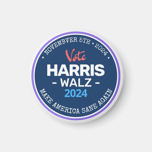 Imã Nosso Make America Sane Novamente Harris Walz 2024 (Frente)