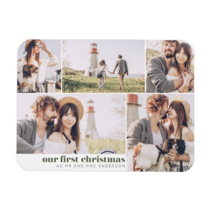 Ímã Nosso Primeiro Natal Como O Sr. e Sra. Photo Natal