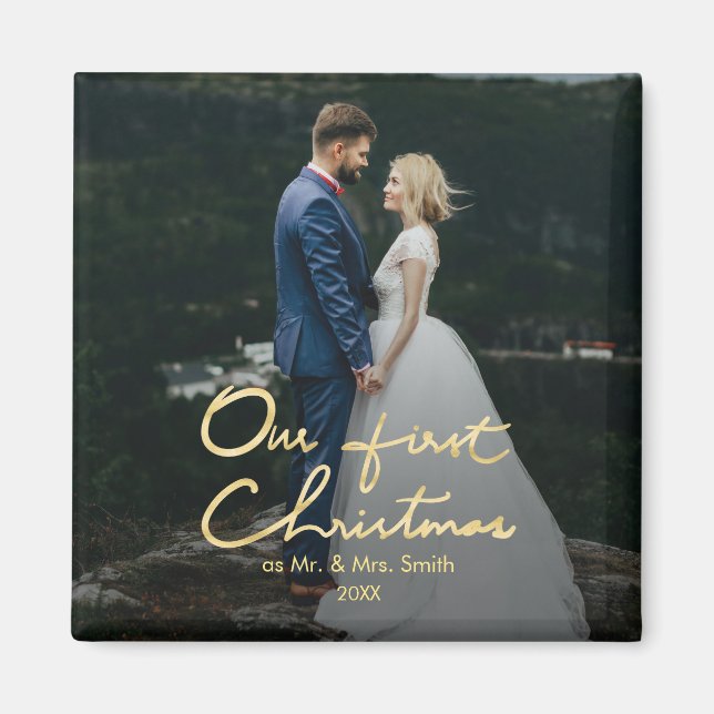 Imã Nosso Primeiro Natal como Sr. & Sra. | Keepsasaame (Frente)