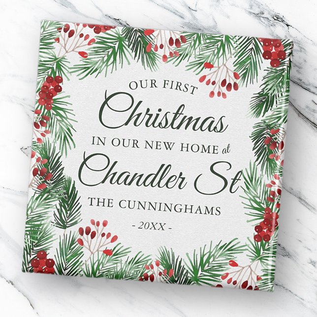 Imã Nosso Primeiro Natal em nossa Nova Aquarela (Criador carregado)