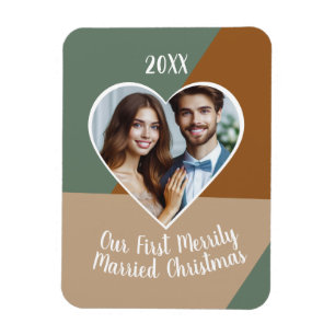 Ímã Nosso Primeiro Natal Felizmente Casados Foto Perso