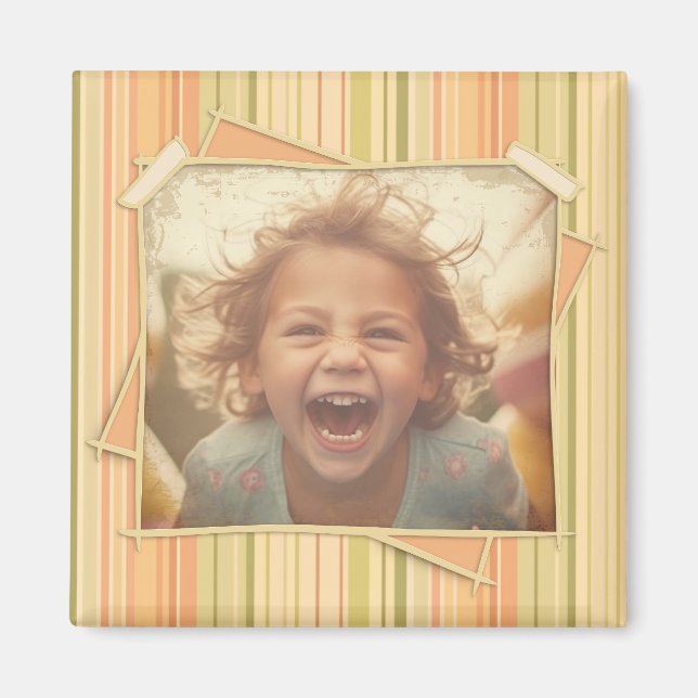 Imã Nostalgia. Grunge Photo Effect Modelo Vintage (Frente)