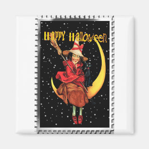 Imã Nostalgia Halloween Boa Bruxa e seu Gato