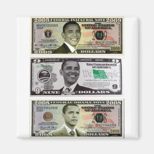 Imã nota de dólar de obama 9