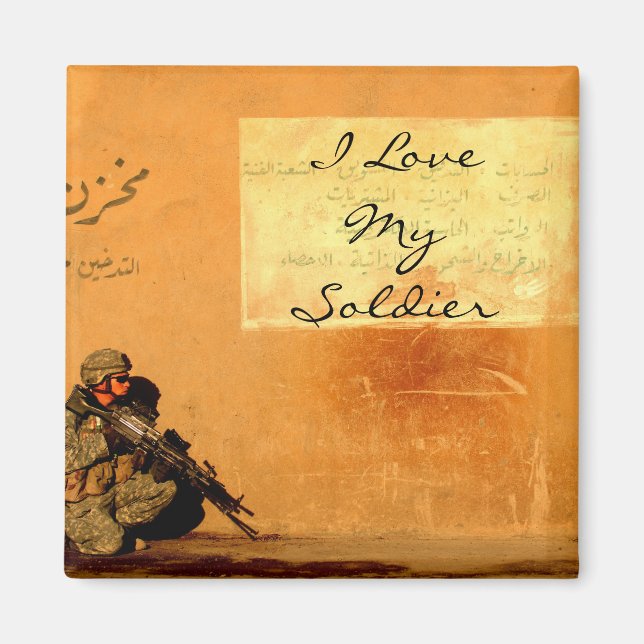 Imã Nota sobre o Amor do Soldado Militar da Parede (Frente)