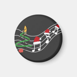 Imã Notas de Música de Natal Santa Hat Treble Clef